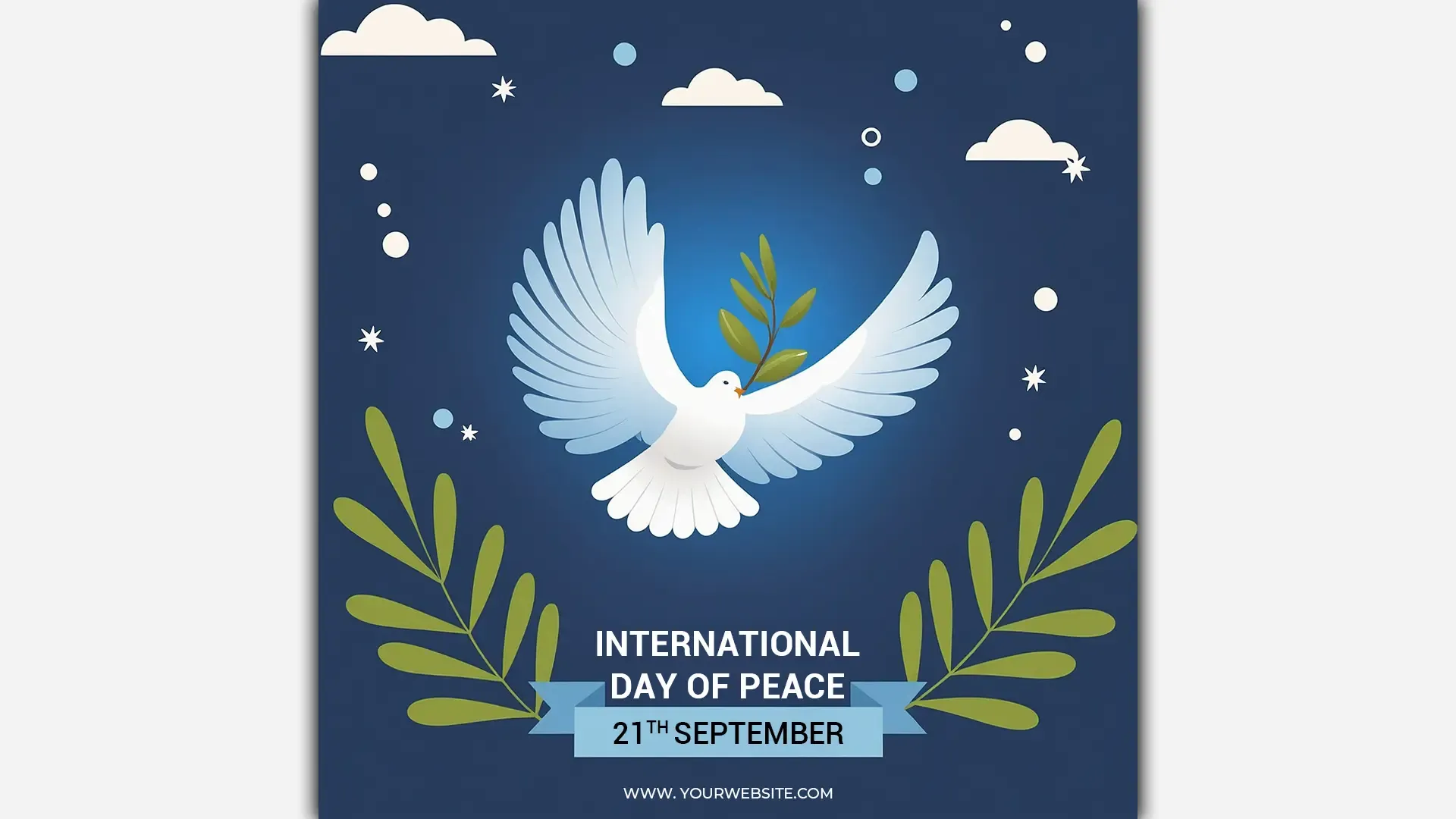 Clean and Elegant Instagram Post Template for Peace Day image